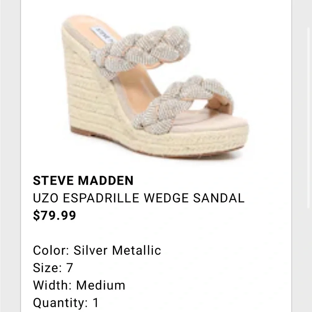 Steve Madden UZO ESPADRILLE WEDGE SANDAL - Picture 5 of 5